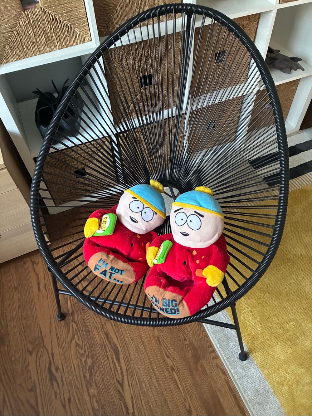 Plush Cartoon Character Stuffed Toy in Red, Blue, Yellow